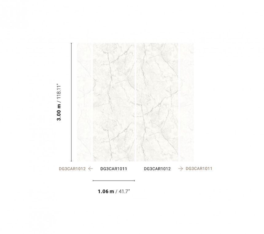 Vlies fotótapéta, fehér-szürke márvány, DG3CAR1012, Wall Designs III, Khroma by Masureel